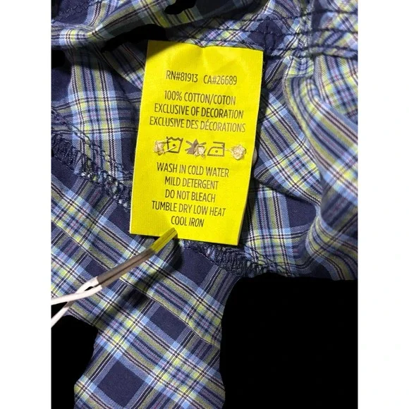 Robert Graham Shirt Mens Cotton Blue Tartan Plaid Tailored Fit Button Up Medium - Picture 9 of 14